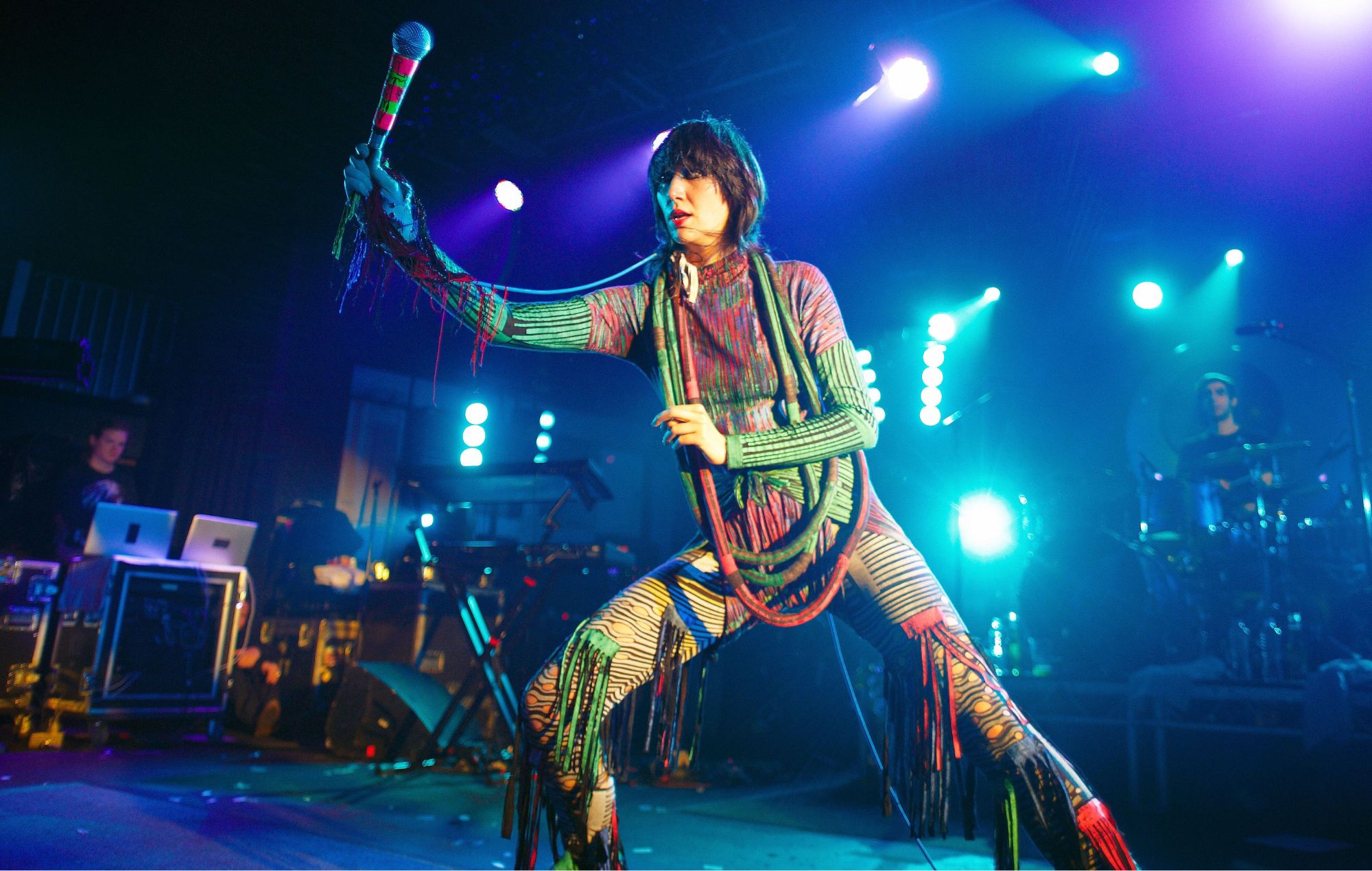 Karen O of Yeah Yeah Yeahs performs on stage at O2 Academy