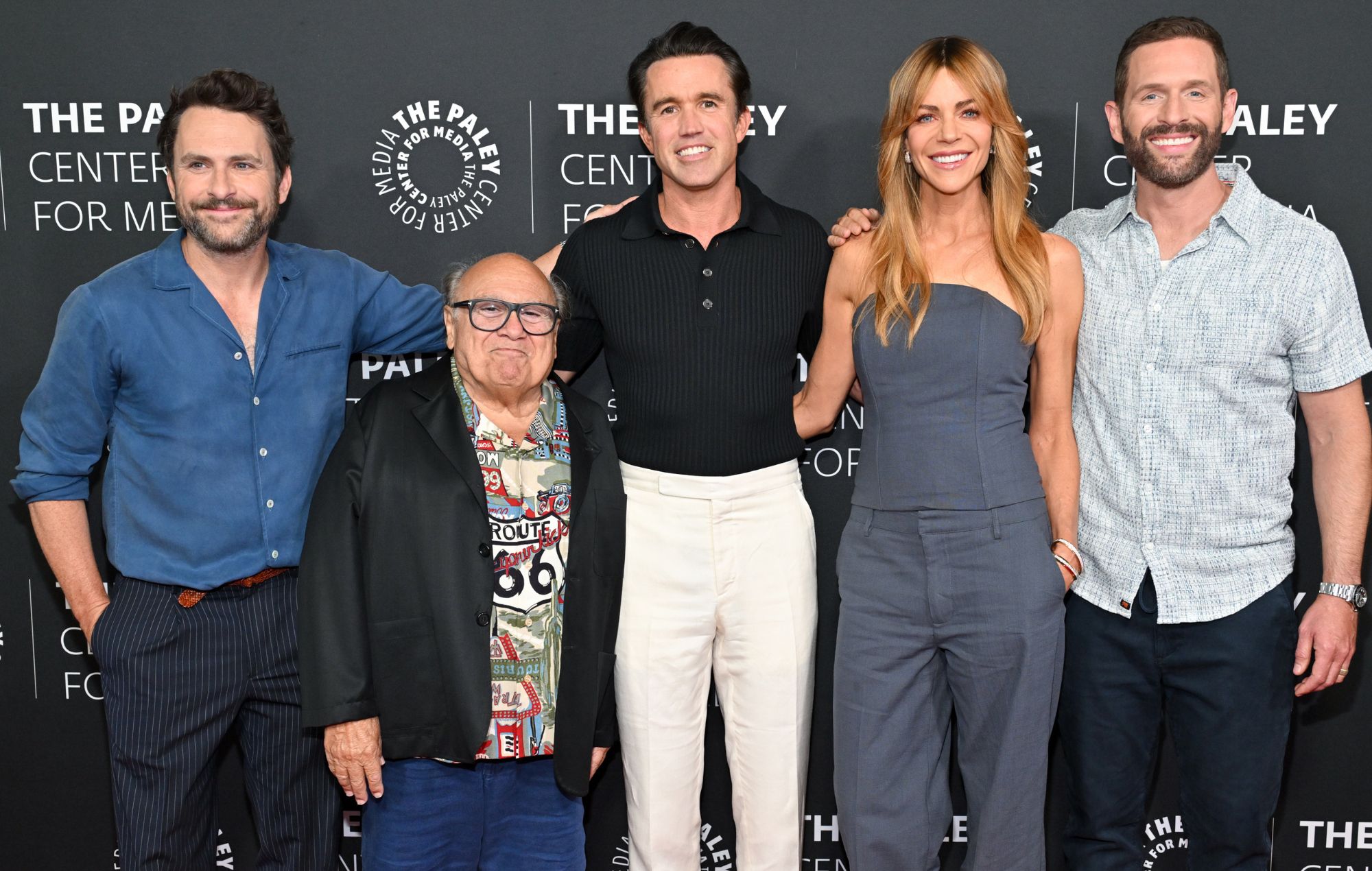 Charlie Day, Danny DeVito, Rob McElhenney, Kaitlin Olson, Glenn Howerton of "It's Always Sunny in Philadelphia"