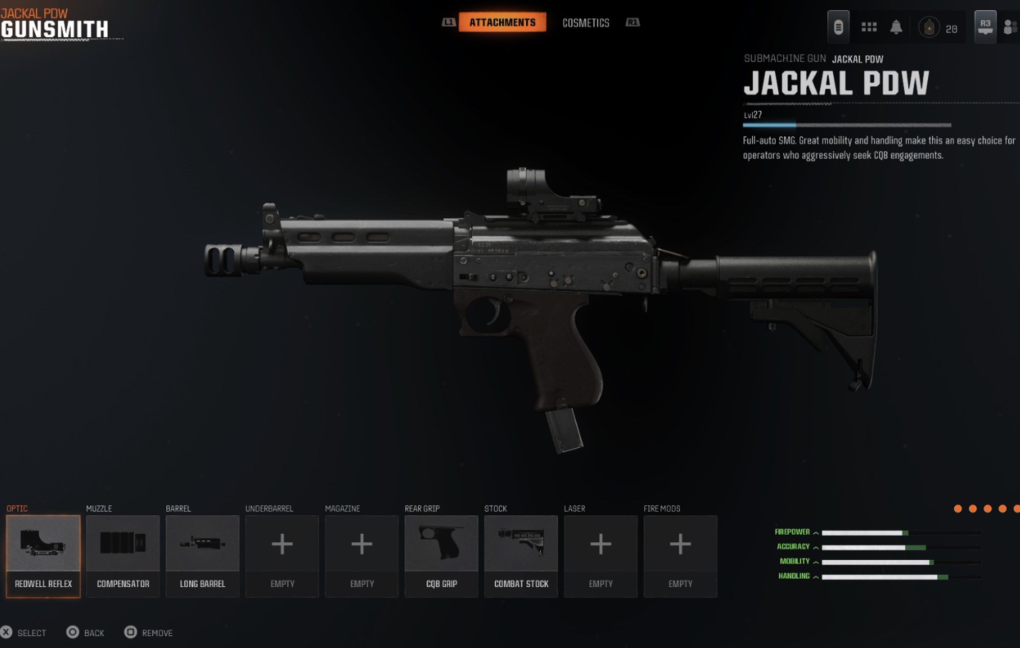 Call of Duty: Black Ops 6 Jackal PDW Loadout: The Jackal PDW can be seen with the full loadout.