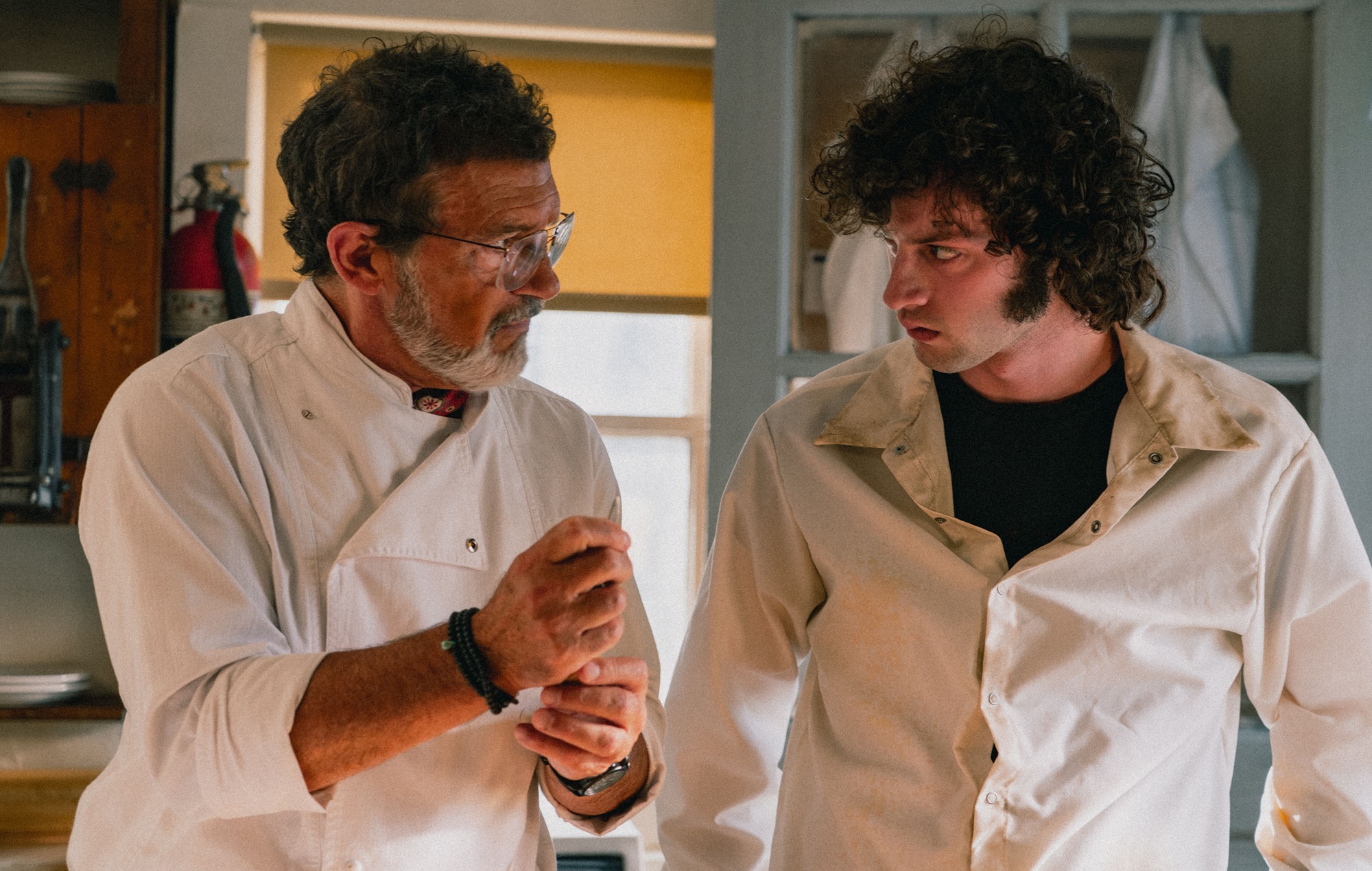 Antonio Banderas and Dominic Sessa in 'Tony'