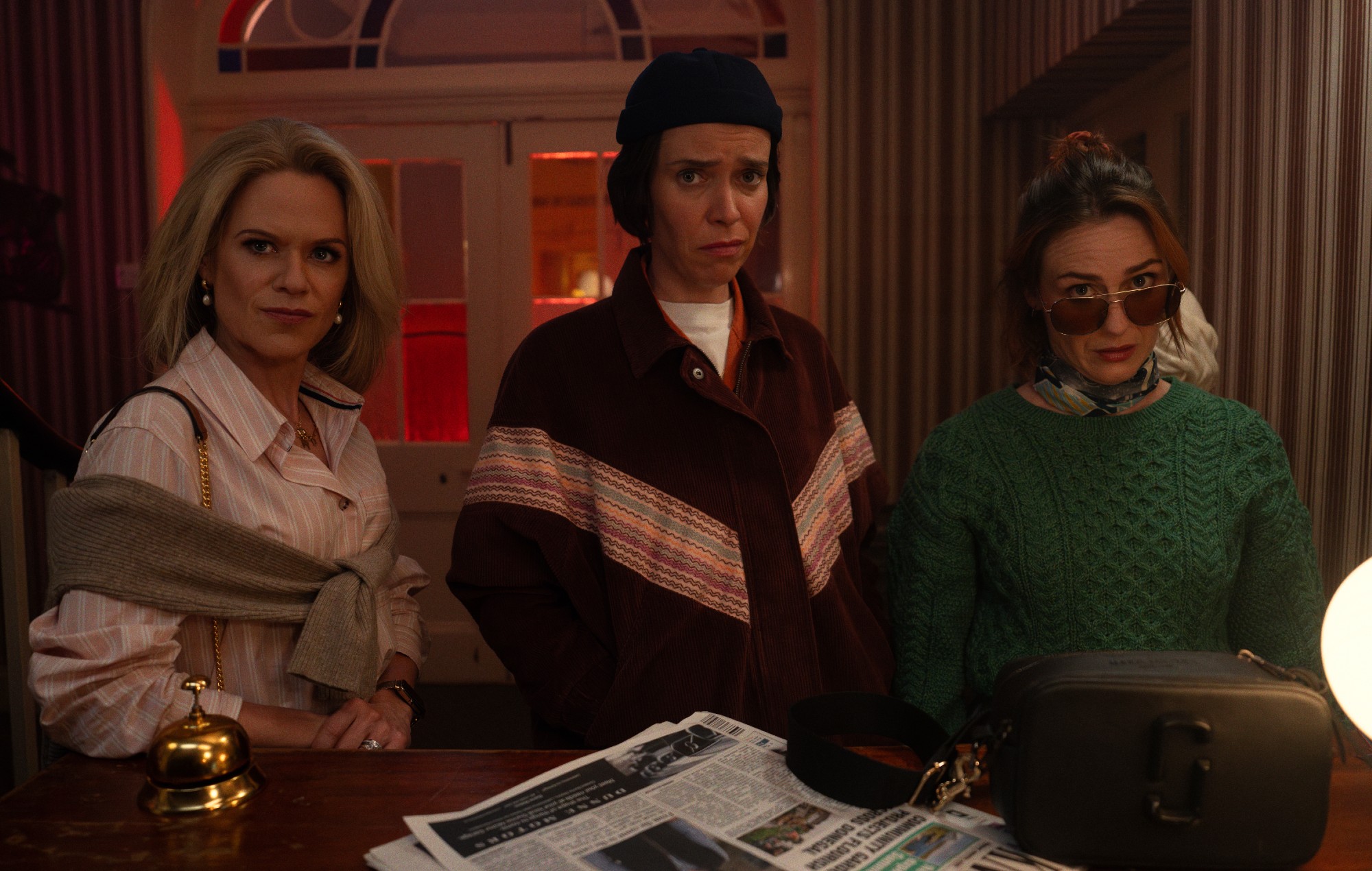 Roisin Gallagher, Caoilfhionn Dunne & Sinead Keenan in 'How To Get To Heaven From Belfast'.