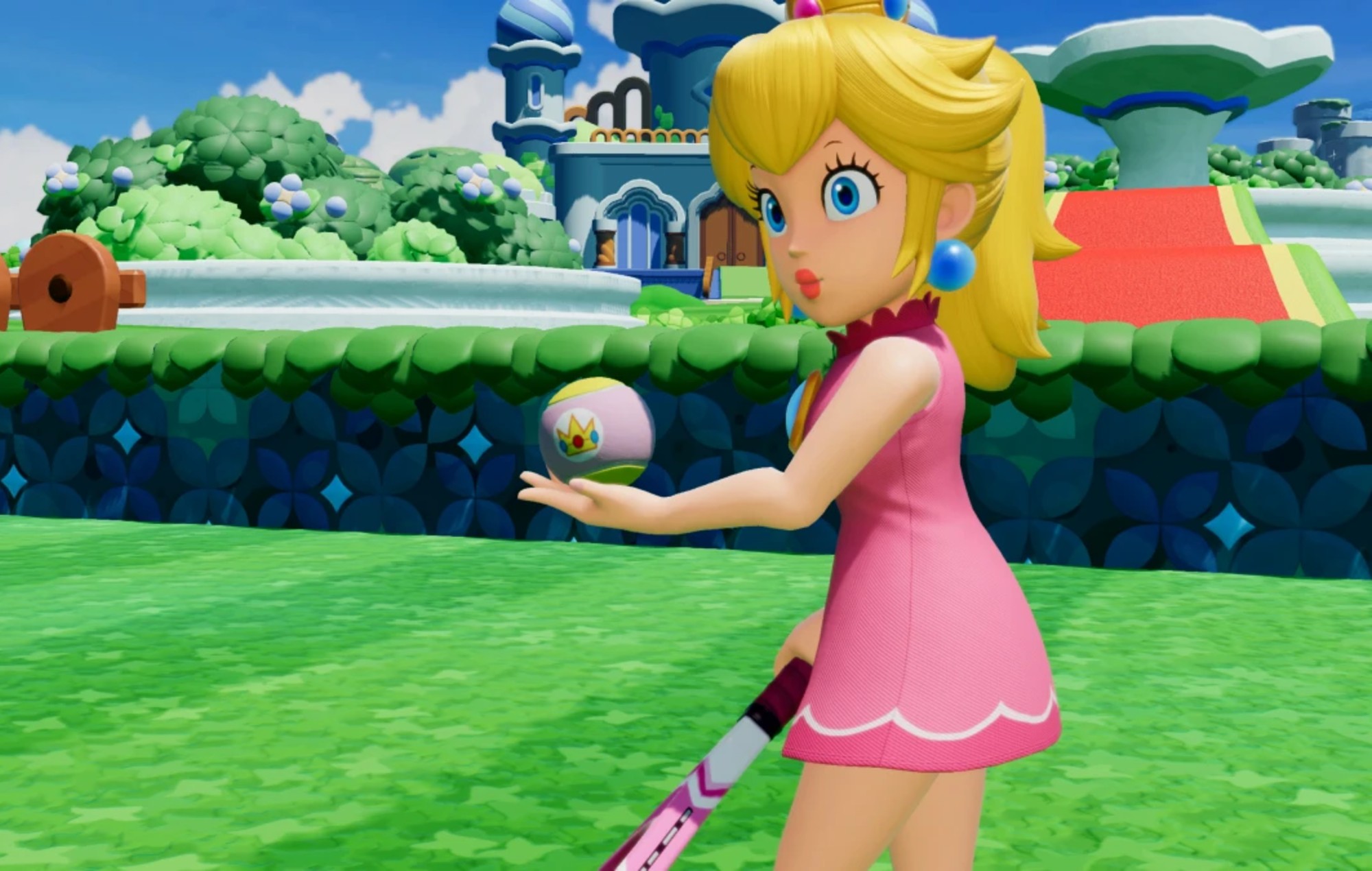 Princess Peach in 'Mario Tennis Fever'.