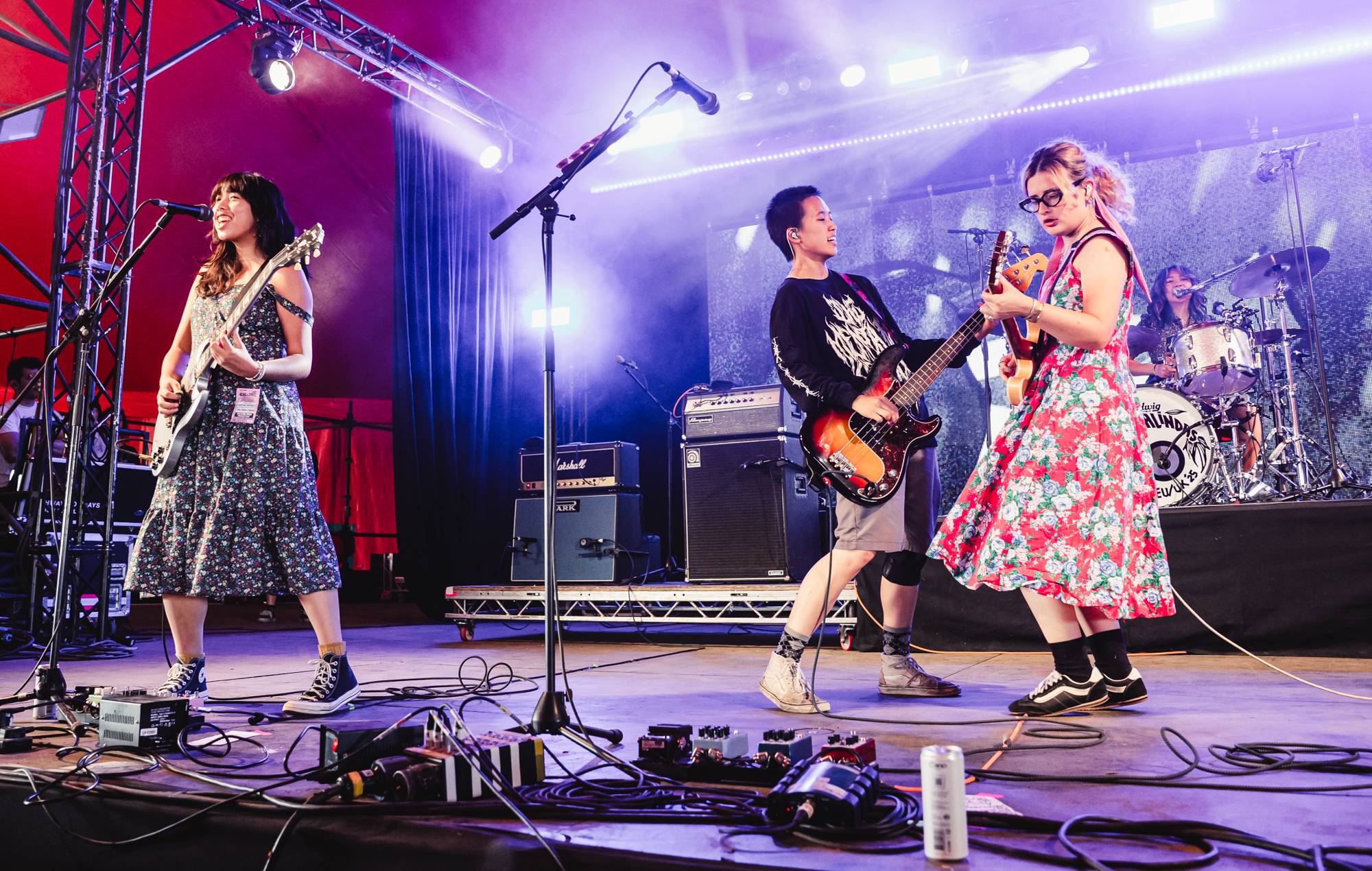 The Linda Lindas live at Reading 2025. Credit: Andy Ford for NME