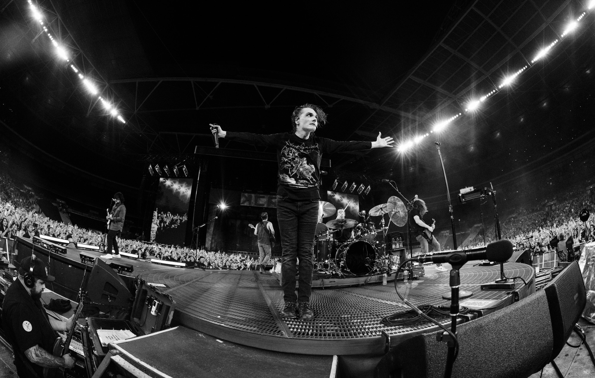 My Chemical Romance perform at Wembley Stadium.