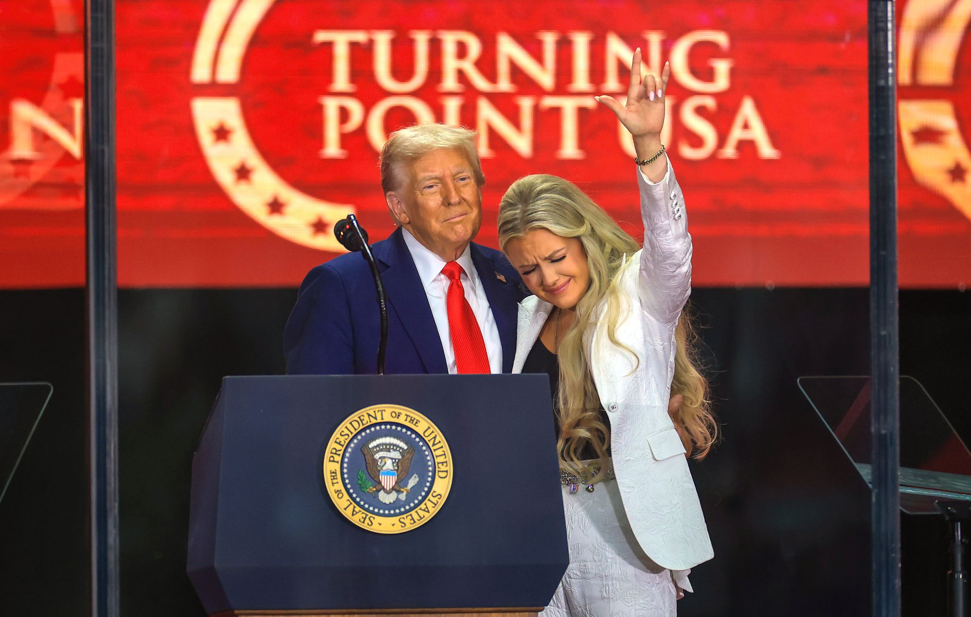 Erika Kirk and Donald Trump