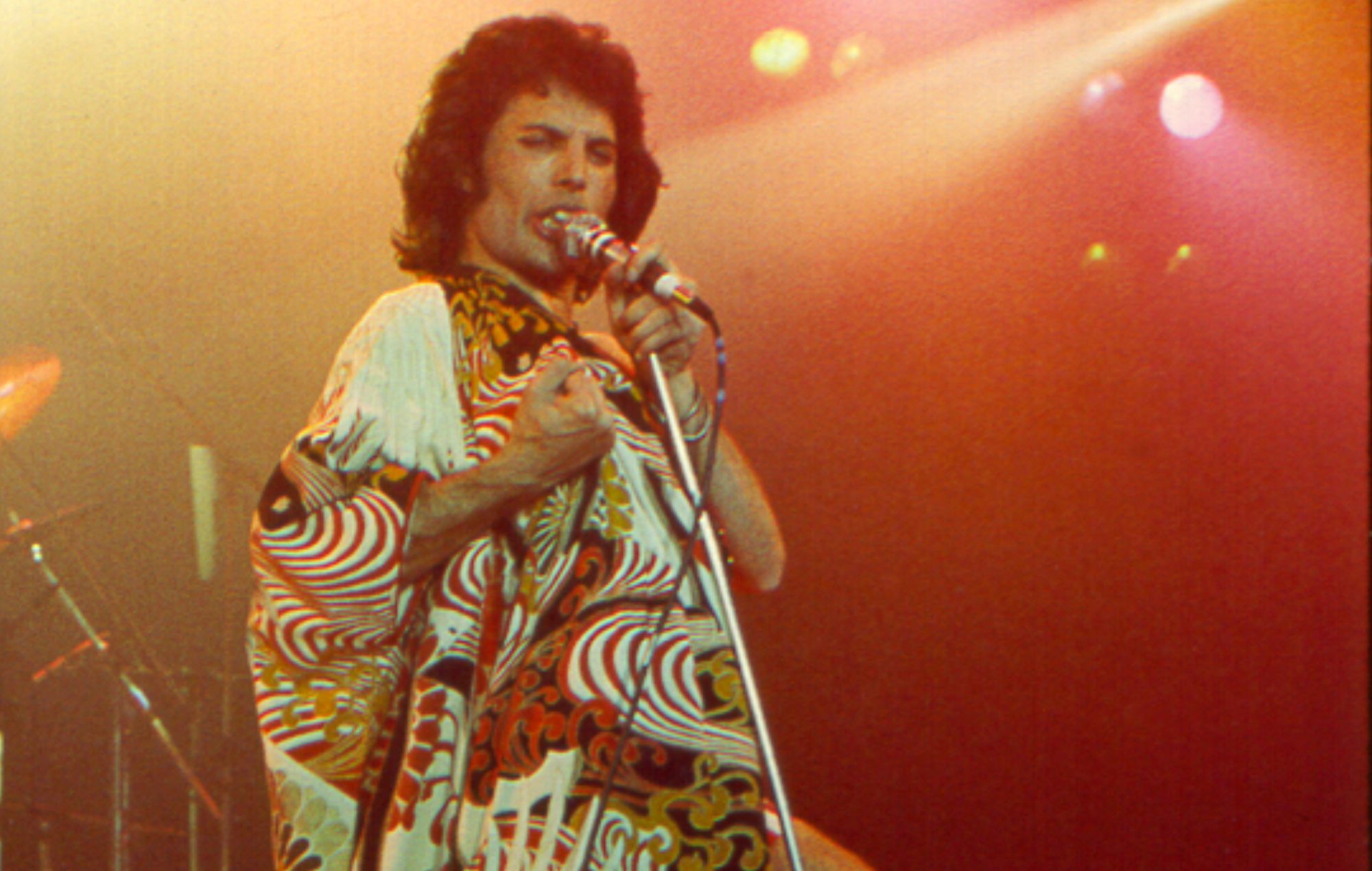 Freddie Mercury performs with Queen in the '70s.
