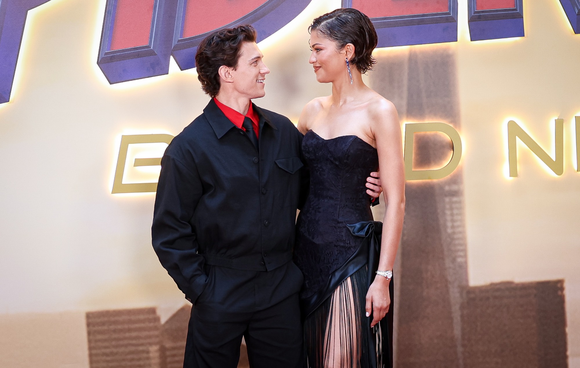 Tom Holland and Zendaya attend the 'Spider-Man: Brand New Day' photocall in Madrid