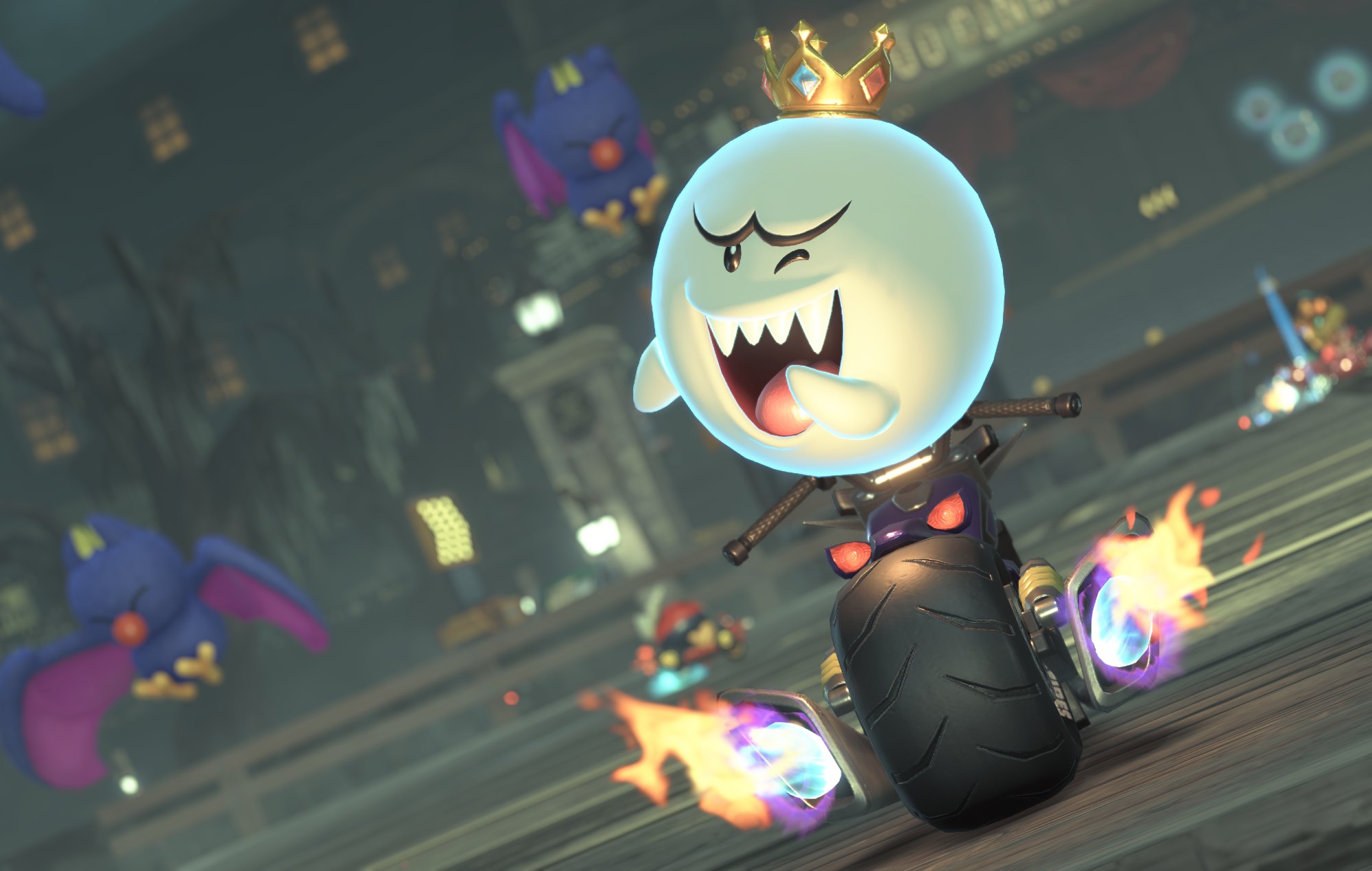 Mario Kart World Unlock Characters: King Boo can be seen riding.