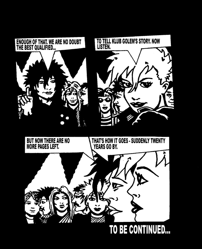Klub Golem twentieth-anniversary comic by Ras Bolding, page 4 of 4.